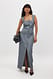 Black Tailored Square Neck Maxi Dress
