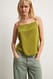 Green Satin-Singlet mit Schnürung am Rücken