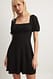 Black Minikleid mit Schnürung hinten und Puffärmeln