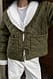 Khaki Steppjacke mit Schnürdetail