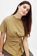Khaki T-Shirt mit Twist-Detail