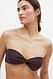 Brown Twist-Bandeau-Bikini-Oberteil