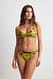 Aquarelle Green Print Bikini-Höschen mit Twistdetail