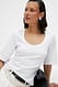 White T-Shirt mit U-Ausschnitt