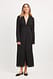 Black Midikleid mit V-Ausschnitt und Knopfleiste