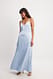 Light Blue V-Neck Satin Slip Dress