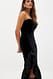 Black Bandeau-Samt-Kleid