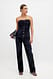 Blue Jeans mit Samtdetail