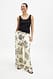 Black/White Print weite Viskosehose mit mittlerer Taille