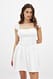 White Minikleid mit Anglaise und Volantrock