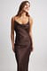 Brown Midi-Slipkleid mit Wasserfallausschnitt