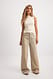 Sand Weite Jeans mit hoher Taille