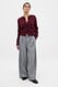 Dark Grey Anzughose mit weitem Bein und mittlerer Taille