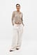 Cream Hose mit weitem Bein und mittlerer Taille