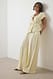 Cream weite Lyocell Plissee-Hose