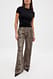Leopard bedruckte Jeans mit weitem Bein