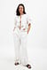 White weite Hose mit mittlerer Taille