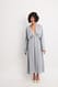 Grey Gerafftes Midikleid mit weiten Ärmeln