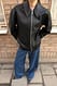 Black PU-Jacke mit Reißverschlussdetail