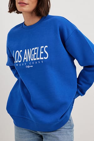 Blue Sweatshirt med byprint