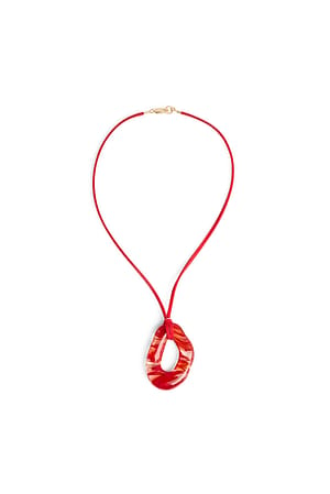 Red Glass Circle Necklace
