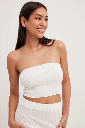 Offwhite Karbowany top bandeau