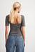 Soft Line Open Back Rouched Top