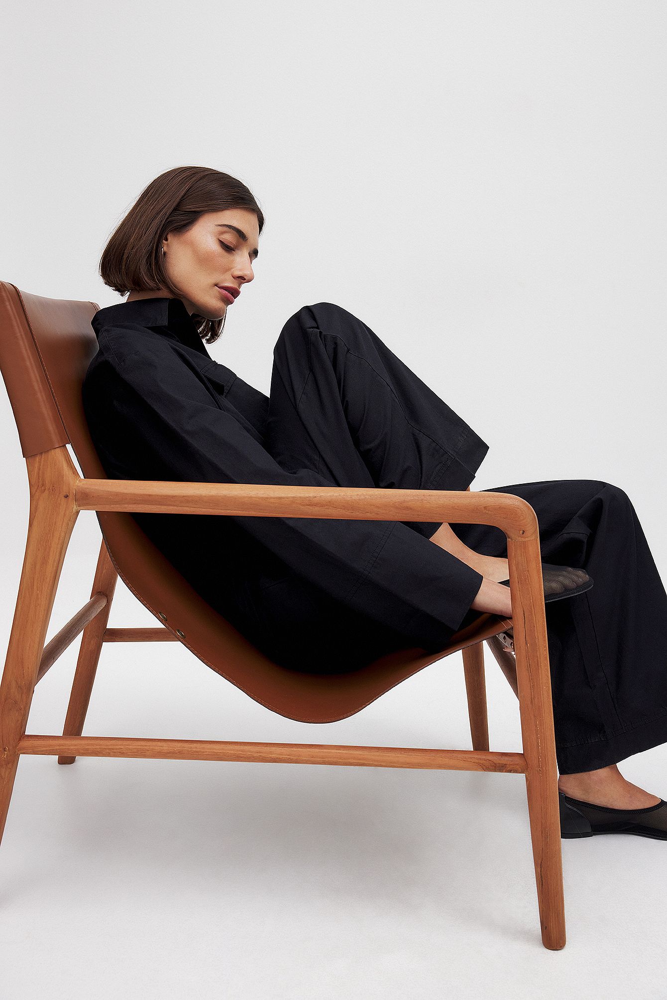 Black Cargo Long Sleeve Jumpsuit
