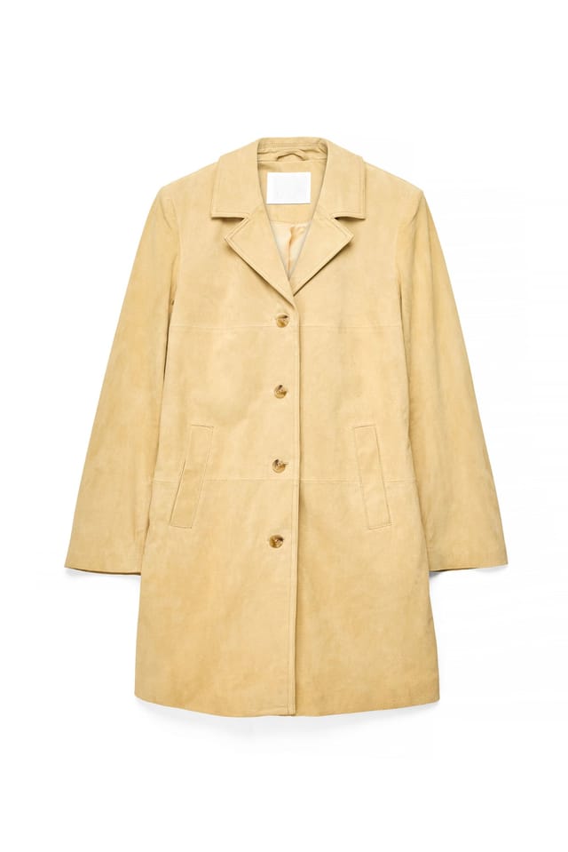 Light Yellow Suede Coat
