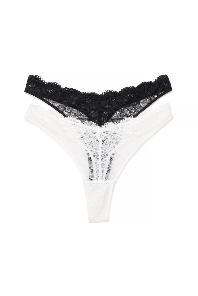 Black/White 2-pack trosor med V-form