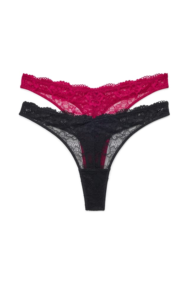 Raspberry 2-pack V-shape Thong