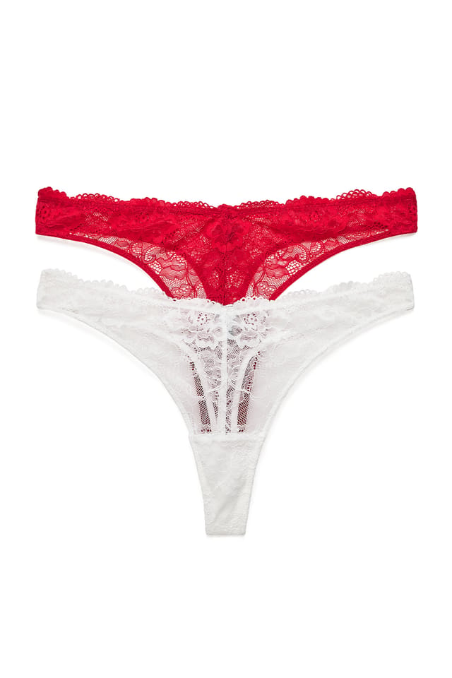 Red Lot de 2 strings en V