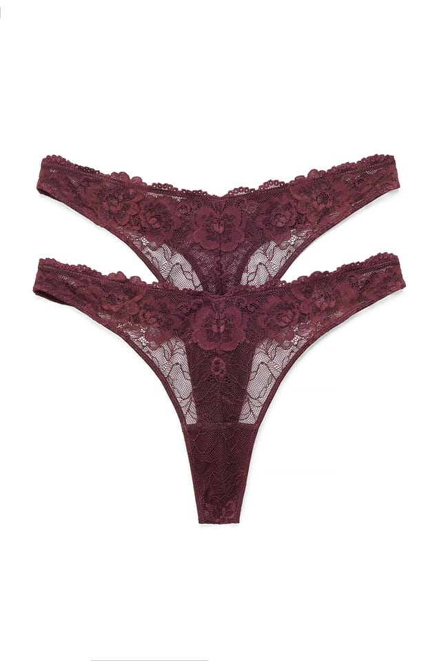 Dark Red 2-pack V-shape Thong