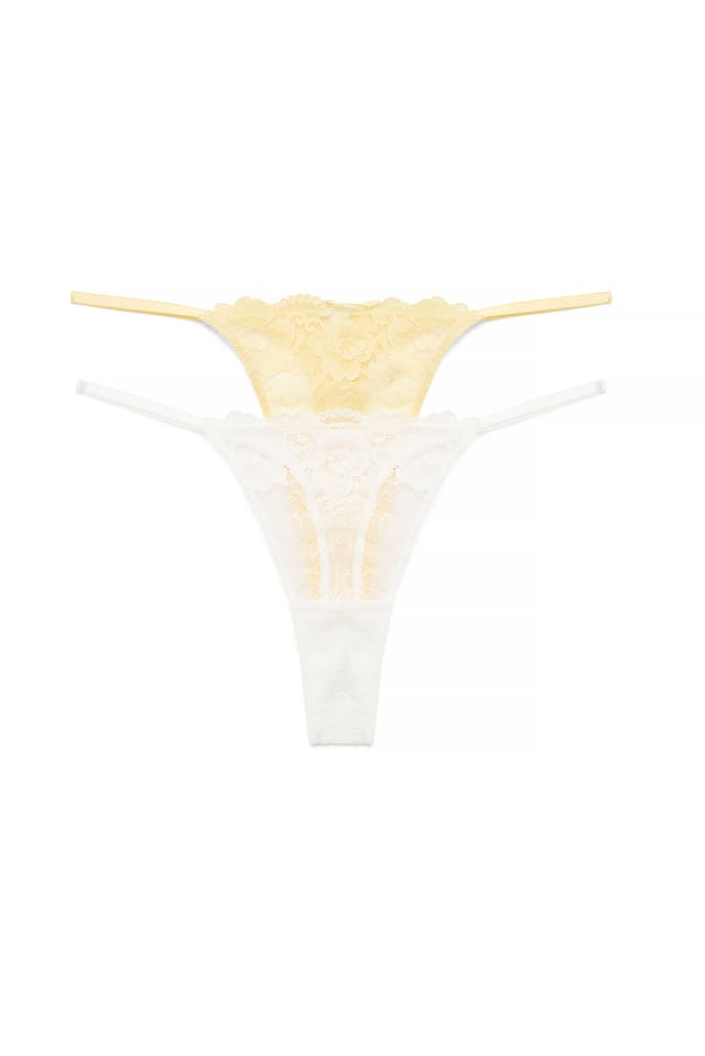 Light Yellow Lot de 2 strings tanga