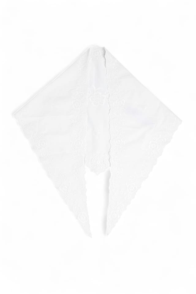 White Tuch mit Broderie-Anglaise-Detail