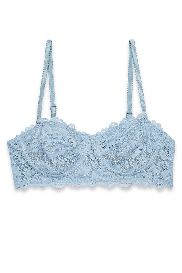 Dusty Blue Bandeau-Balconette-BH