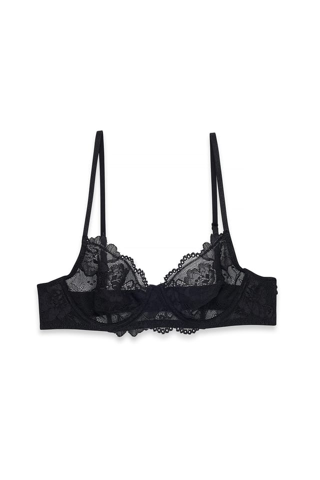 Black Balconette-Spitzen-BH