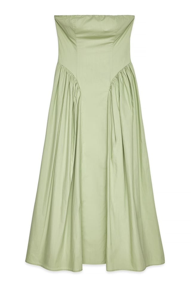 Light Green Vid maxiklänning med bandeau