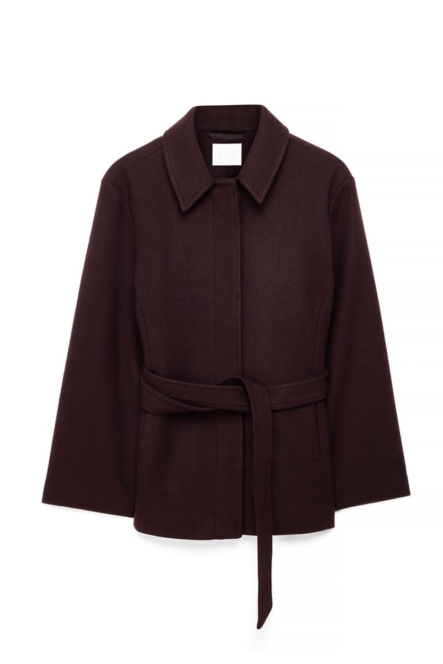 Brown Belted Short Coat
