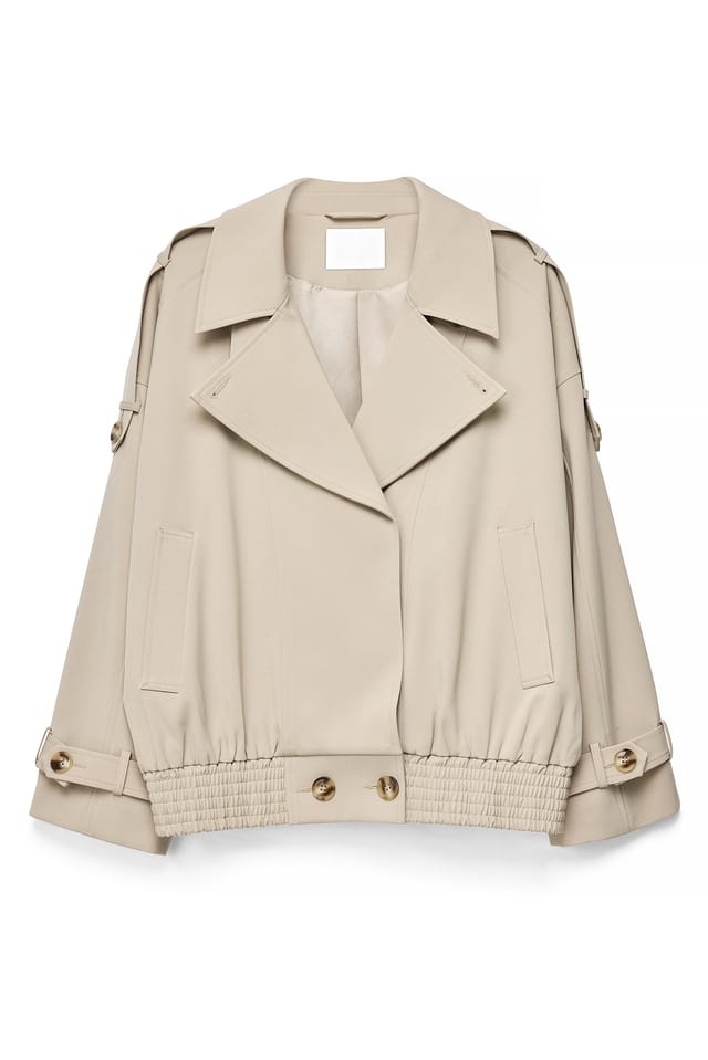 Beige Bomber-Trenchcoat