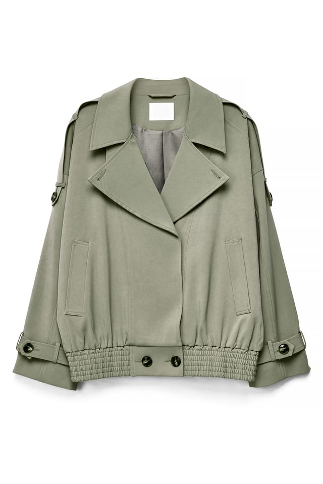 Kakhi green Bomber-Trenchcoat