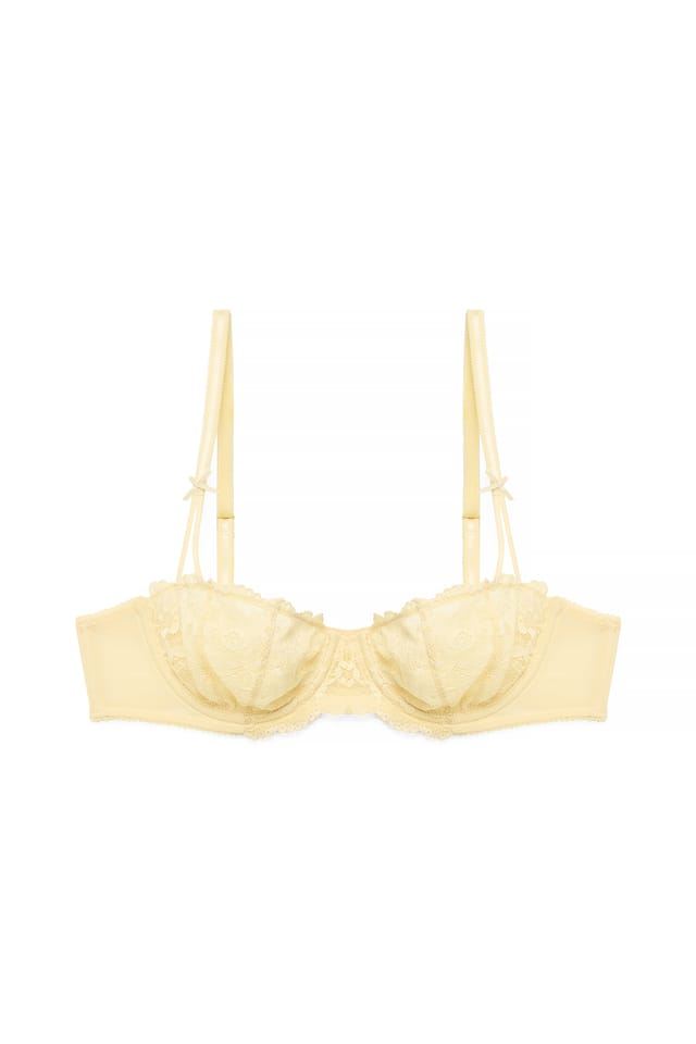 Light Yellow Soutien-gorge balconnet avec nœud