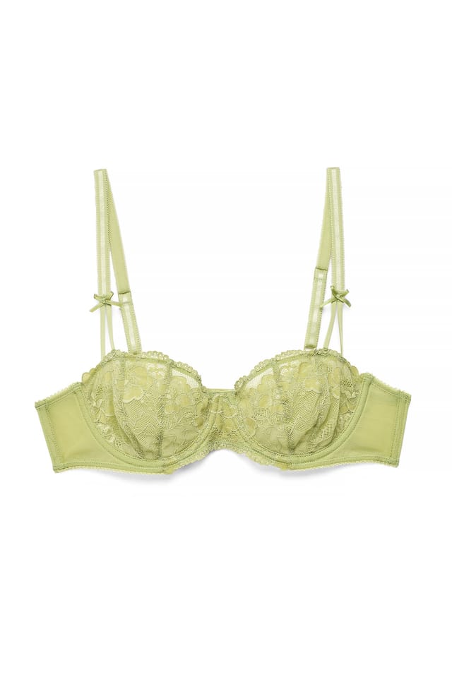 Light Green Soutien-gorge balconnet avec nœud
