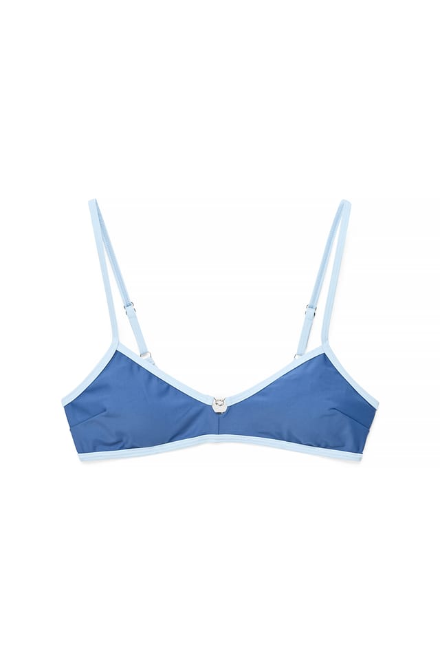 Blue Bikinitop med spændedetalje