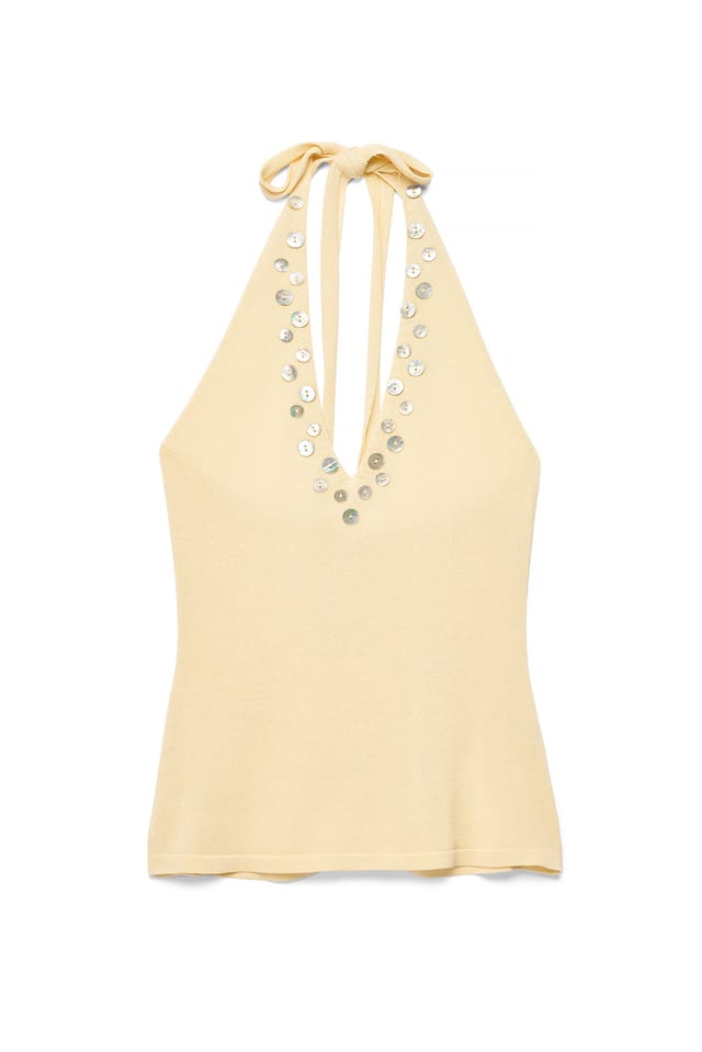 Yellow Halternecktopp mit Knopfdetails