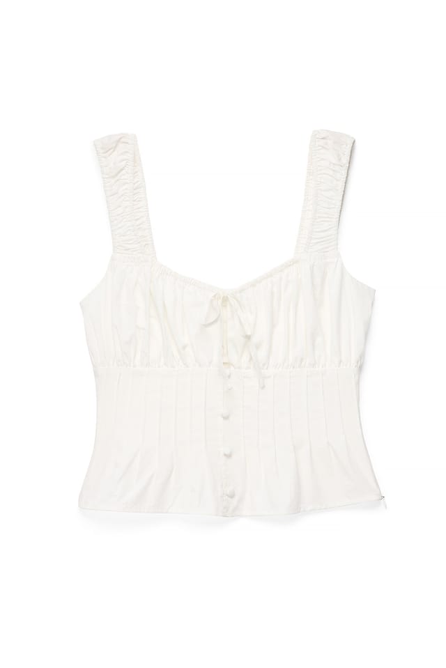 Offwhite Top mit Knöpfen