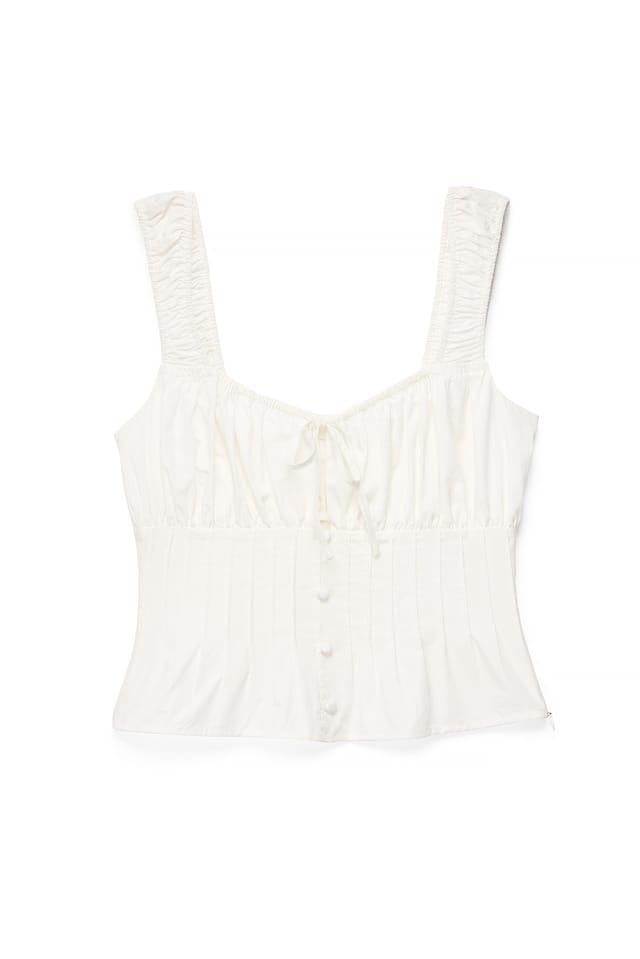 Offwhite Top mit Knöpfen