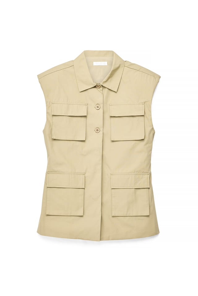 Light Green Cargo Pocket Detail Vest