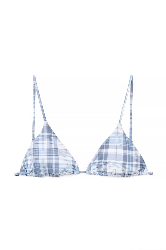 Blue Check Trekantet bikini-top med tern