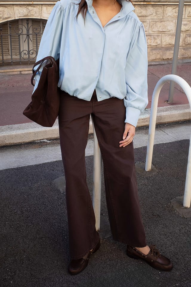 Brown Chunky loafers i läder